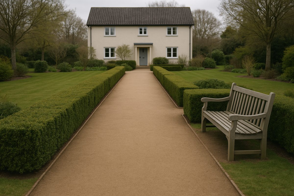 A self-binding gravel path: firm, with no loose stones on top.